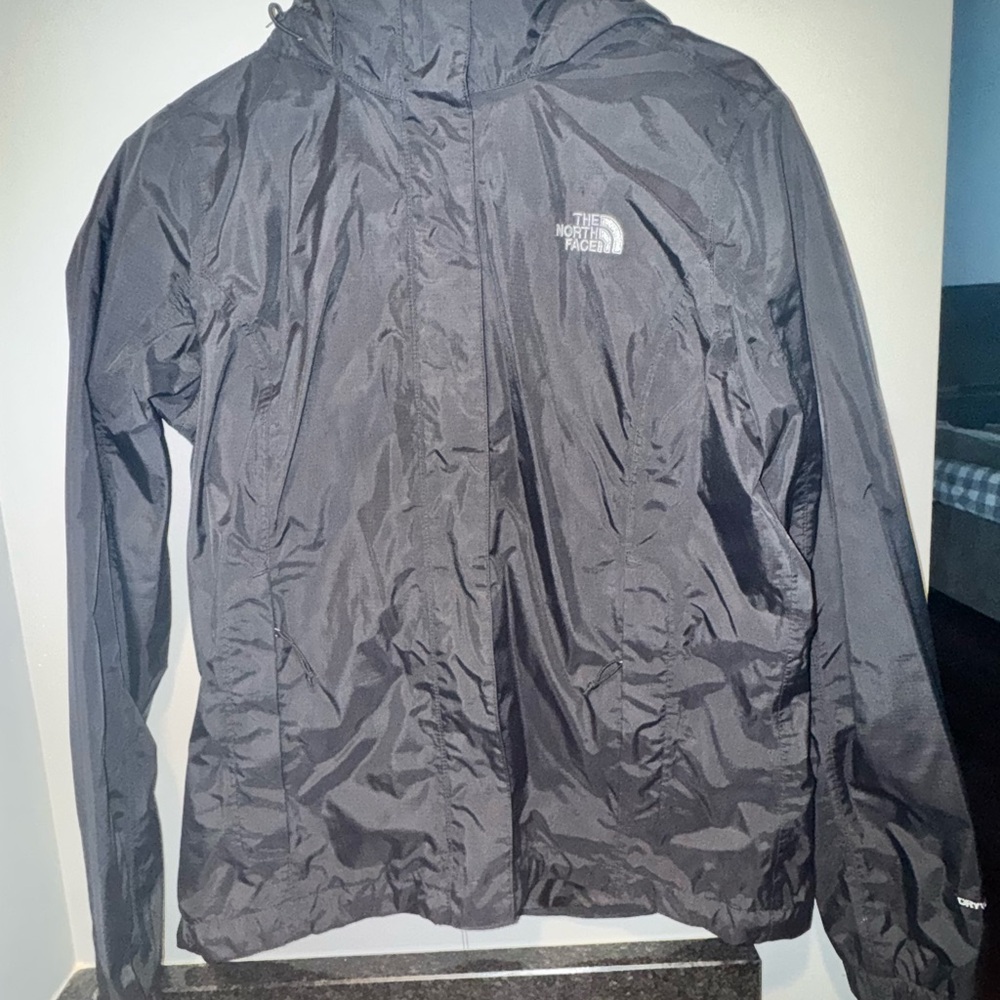 North Face Black Raincoat Weather-Resistant Hooded Jacket- Women’s (Antora)